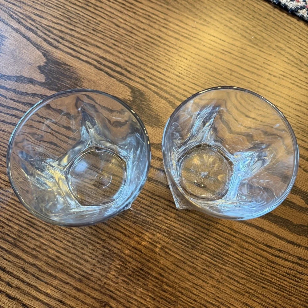 Libbey Inverness Rocks Whiskey Glasses Duratuff 5-Sided Heavy Bar Set of 2